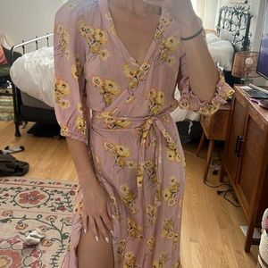 Madewell springs sunflower wrap dress